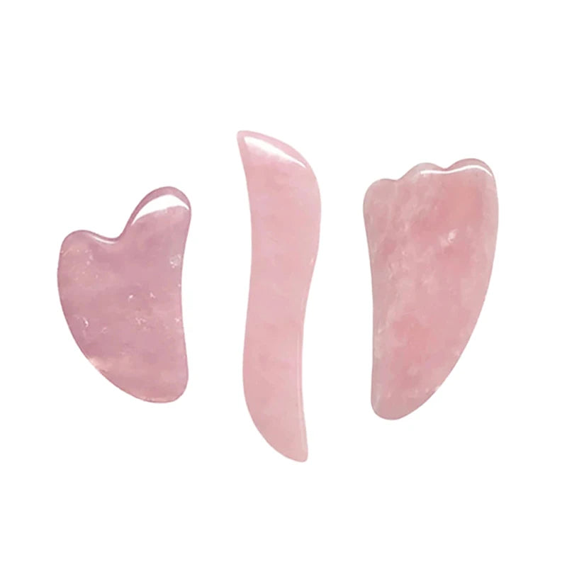 Rouleau de Massage Gua Sha en Quartz Rose Naturel - Éclat et Sérénité