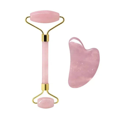 Rouleau de Massage Gua Sha en Quartz Rose Naturel - Éclat et Sérénité