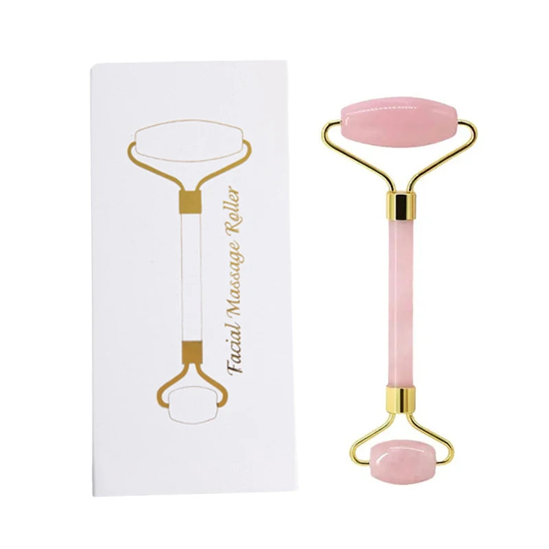 Rouleau de Massage Gua Sha en Quartz Rose Naturel - Éclat et Sérénité