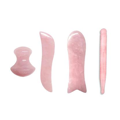 Rouleau de Massage Gua Sha en Quartz Rose Naturel - Éclat et Sérénité